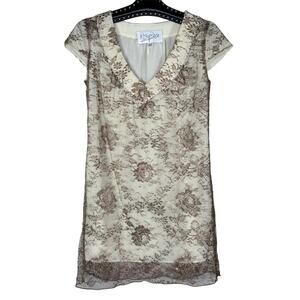 Rory Beca Floral French Lace Silk Dress Small NWOT